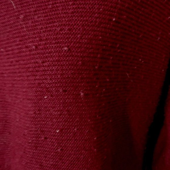 FOREVER21 Sweater Top S Burgundy crochet Crop Ribbed knit Crew neck Fall Basics - Picture 3 of 6